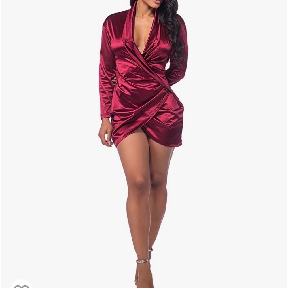 Long Sleeve Deep V Neck Club Mini Dresses for Women